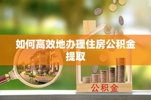 邱县如何高效地办理住房公积金提取